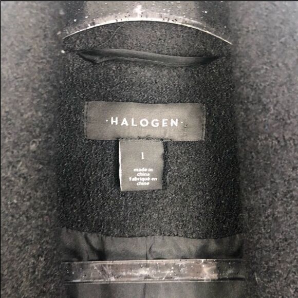 HALOGEN | Wool Blend Moto Coat Asymmetrical Black - Picture 4 of 5